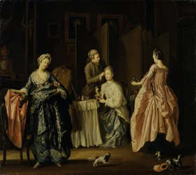 De ochtendtoilet, boudoirscène